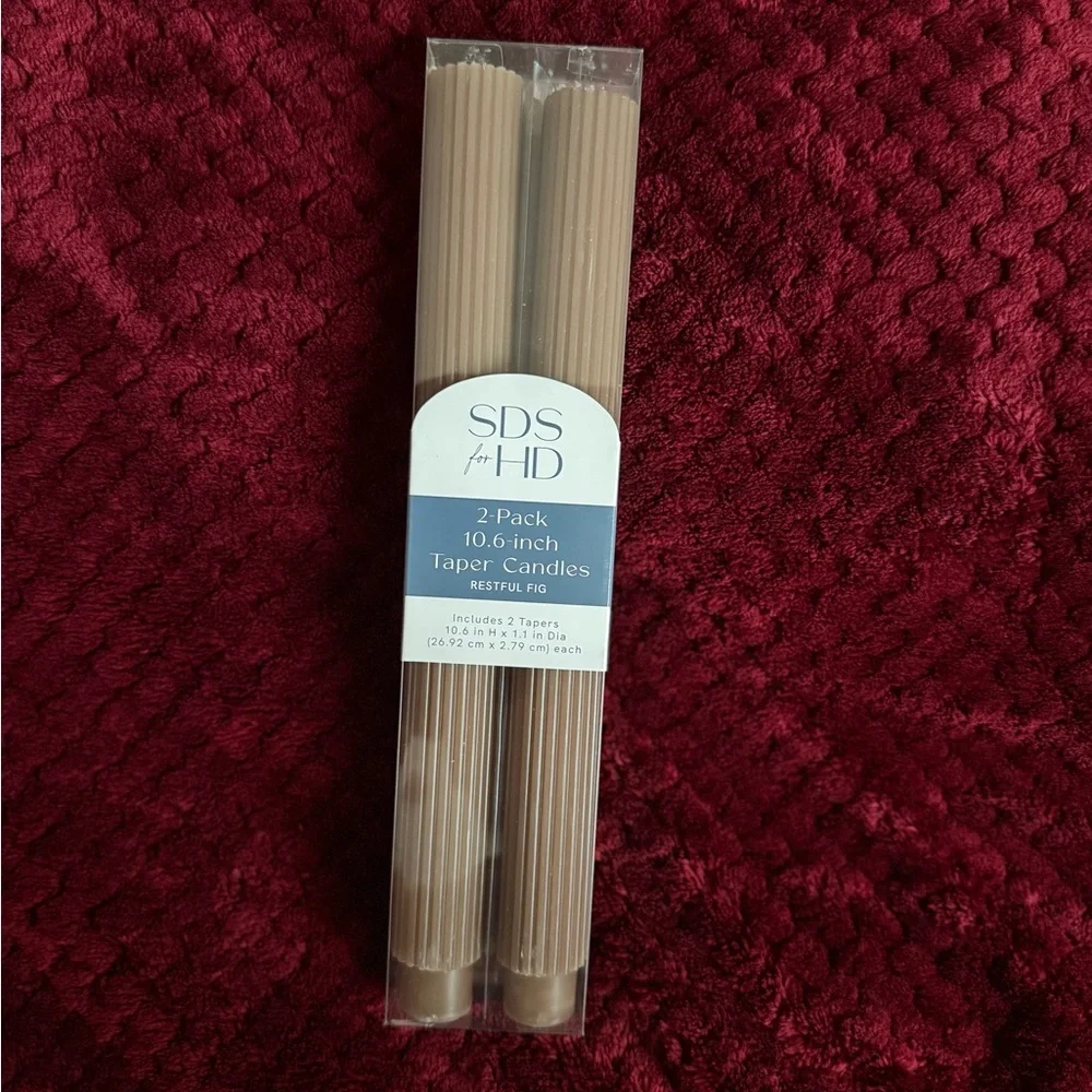 Beige Taper Candles - 2 Pack
